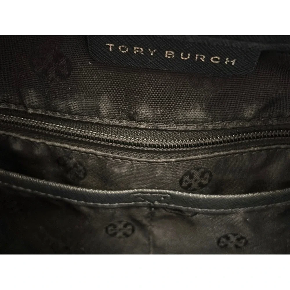 Tory Burch Emerson Small Buckle Tote Black Saffiano Leather Shoulder Bag Handbag